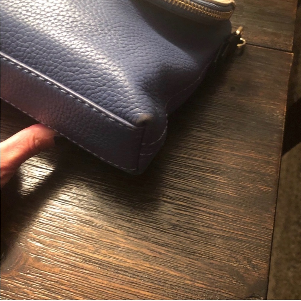 kate spade Cream and Blue Leather Fold-Over Crossbody - Picture 4 of 10